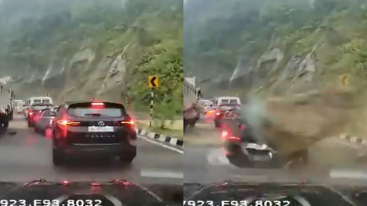 Huge boulder slides down hill, crushes car in Nagaland horror