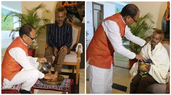 Chief Minister Shivraj Singh Chouhan on July 6 washed the feet of the victim at the CM's residence in Bhopal and also apologised to him over the humiliating incident.