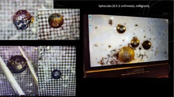 Examples of spherules from IM1’s path.