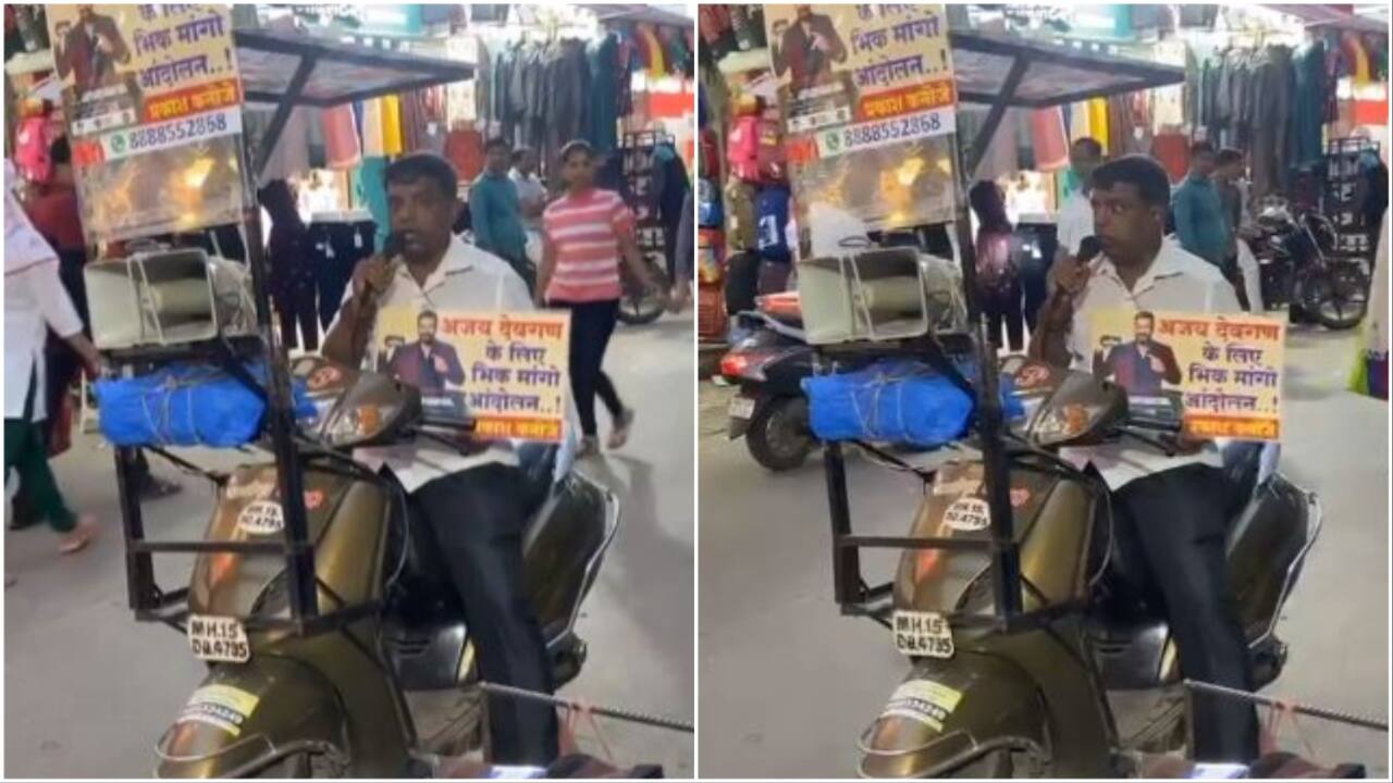 Unhappy with Ajay Devgn's ad on online gaming, man begins 'bheekh maango andolan'. Watch