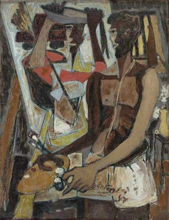 'Untitled (Self-Portrait)', an oil on masonite board by Shanti Dave from 1954. (Photo: DAG)