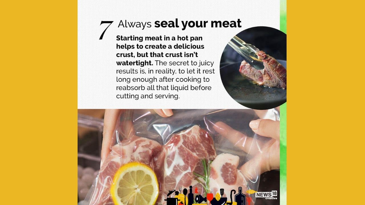 Juicy meat dishes can be made if the meat is let to rest in the liquids (Image: News18 Creative) Juicy meat dishes can be made if the meat is let to rest in the liquids (Image: News18 Creative)