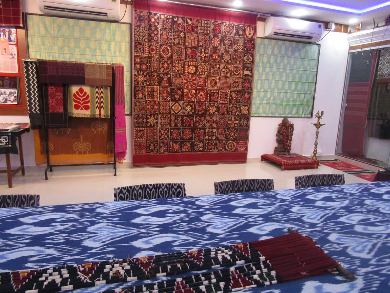 The Telia Rumal Wall-Hanging with 100 different designs, a replica of the one displayed at the Victoria & Albert Gallery in London. (Photo by Aruna Chandaraju)