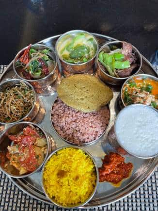 A Bhutanese thali. (Photo: Neeta Lal)
