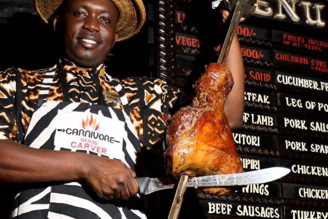 Meat carver at Carnivore, Nairobi