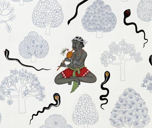 Details of a painting titled ‘Sapera’ by Madan Meena. (Image courtesy Madan Meena)