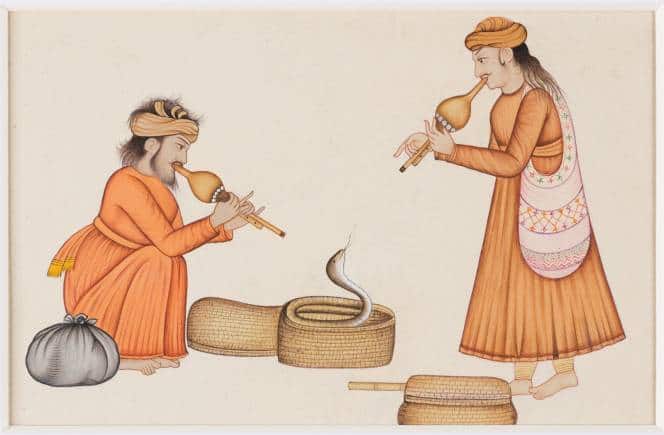 Painting of saperas by miniature painting artist Lukman from Kota, Rajasthan. (Photo: Madan Meena)