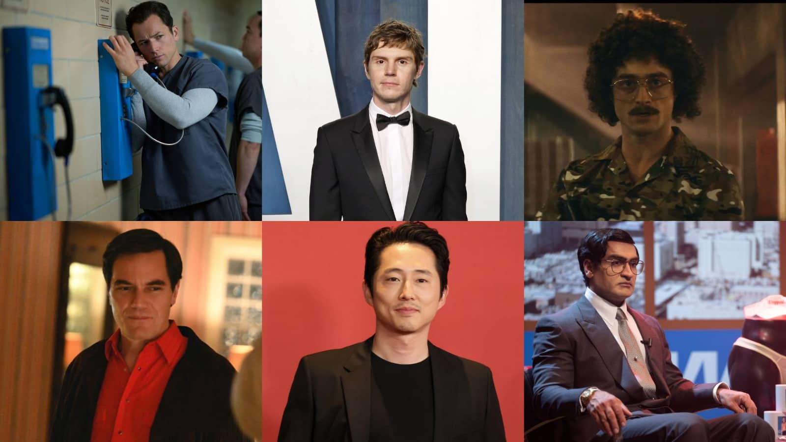 Best Actor, Limited Series or Movie | Taron Egerton (Black Bird), Evan Peters (Dahmer-Monster: The Jeffrey Dahmer Story), Daniel Radcliffe (Weird: The Al Yankovic Story), Michael Shannon (George &amp; Tammy), Steven Yeun (Beef), Kumail Nanjiani (Welcome to Chippendales)