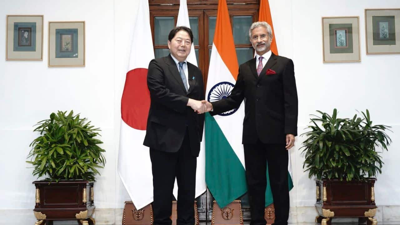 External Affairs Minister Jaishankar and Japanese Foreign Minister Yoshimasa Hayashi met in New Delhi on July 28 for the 15th India-Japan Foreign Ministers' Strategic Dialogue. (Image: AP)