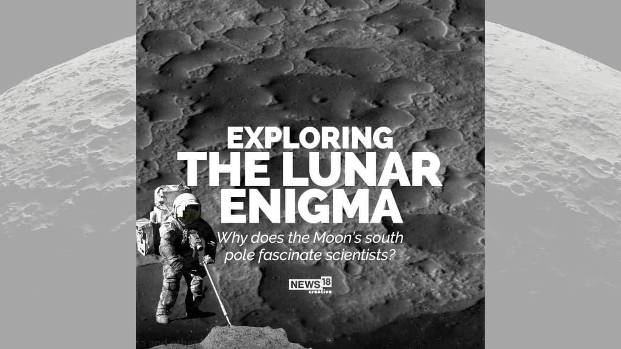 NASA scientists claim that the Moon, long thought to be a lifeless celestial planet, may really contain microbial life in its dark craters near the lunar south pole. Let's explore the lunar enigma! (Image: News18 creative)