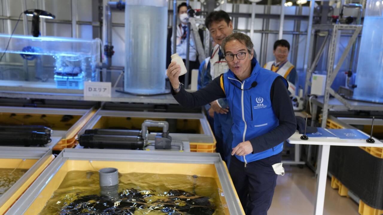 That process can’t remove tritium, a weakly radioactive form of hydrogen. Though it can be carcinogenic at high levels, a human would need to ingest billions of units of becquerels — a measure for radioactivity — before seeing any health effects. Water released by Tepco will have a concentration of less than 1,500 becquerels per liter. After the initial treatment, a first series of measurements of radionuclide levels are taken before the water is moved on to vessels where it’s mixed and circulated for 144 hours. Independent analysis company Kaken Co. and the Japan Atomic Energy Agency then begin a further testing process that can last about two months. (Image: Bloomberg)