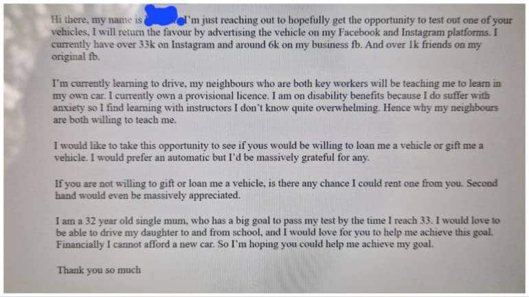 Woman asks for free car to learn driving, gets slammed - Vimarsana News