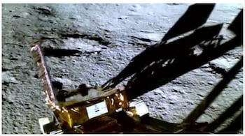 Chandrayaan-3 mission's Pragyan rover clicks an image of Vikram lander on lunar surface