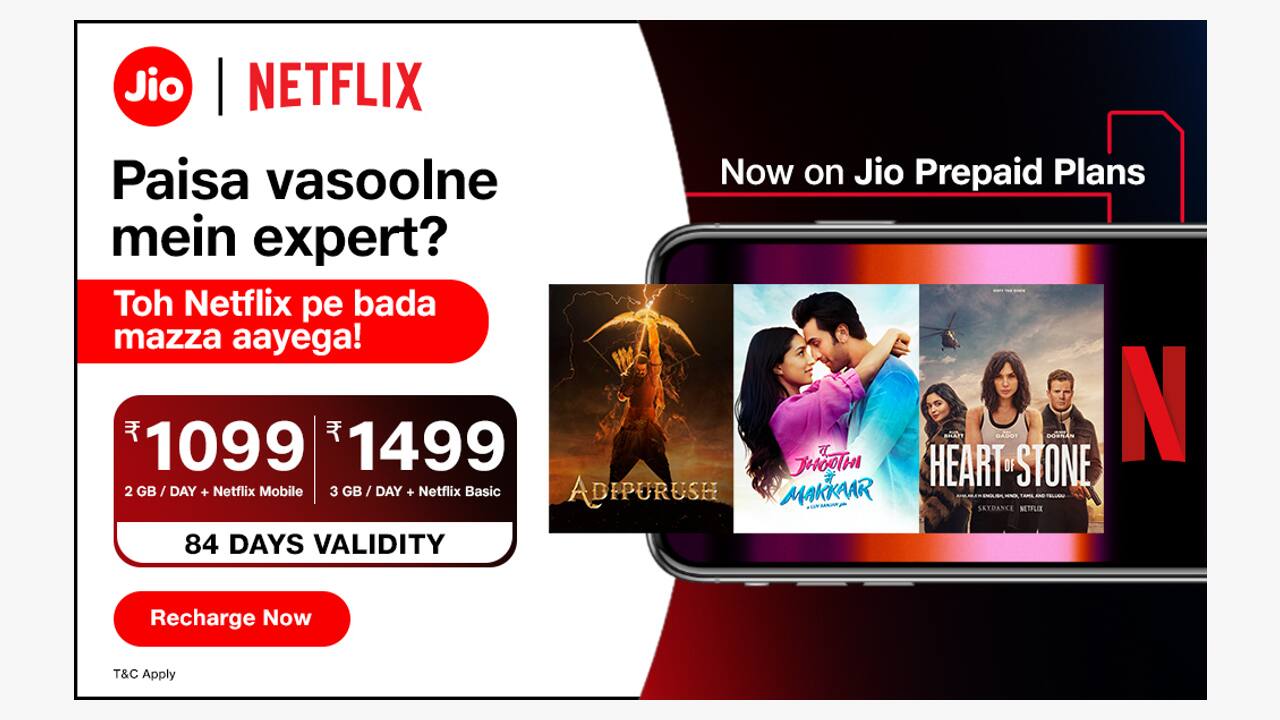 Jio launches Netflix subscriptions on prepaid plans all details here
