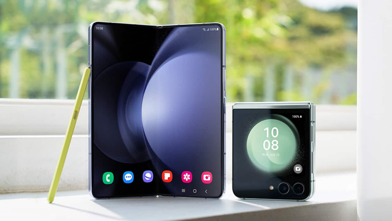 The Samsung Galaxy Z Fold 5 is about 5 percent heavier than the iPhone 14 Pro Max.