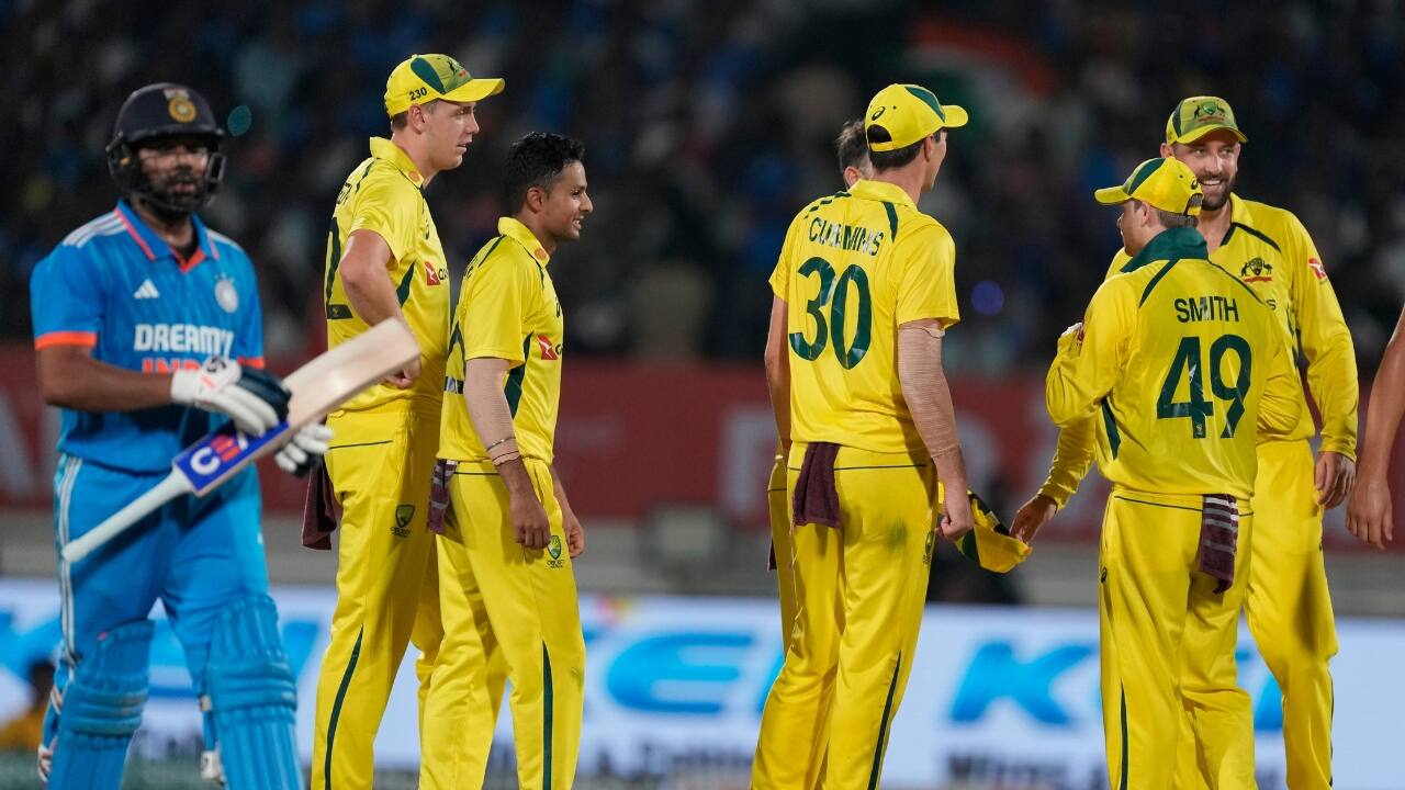 But Maxwell dismissed Sharma against the run of play – a stunning one-handed caught-and-bowled – and as the asking rate crept up, Kohli holed out off Maxwell. (Image: AP)