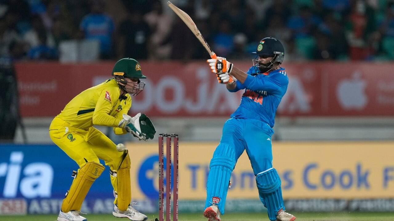 Ravindra Jadeja indulged in some glorified batting practice to score 35 runs as Australia wrapped up proceedings with plenty to spare. (Image: AP)