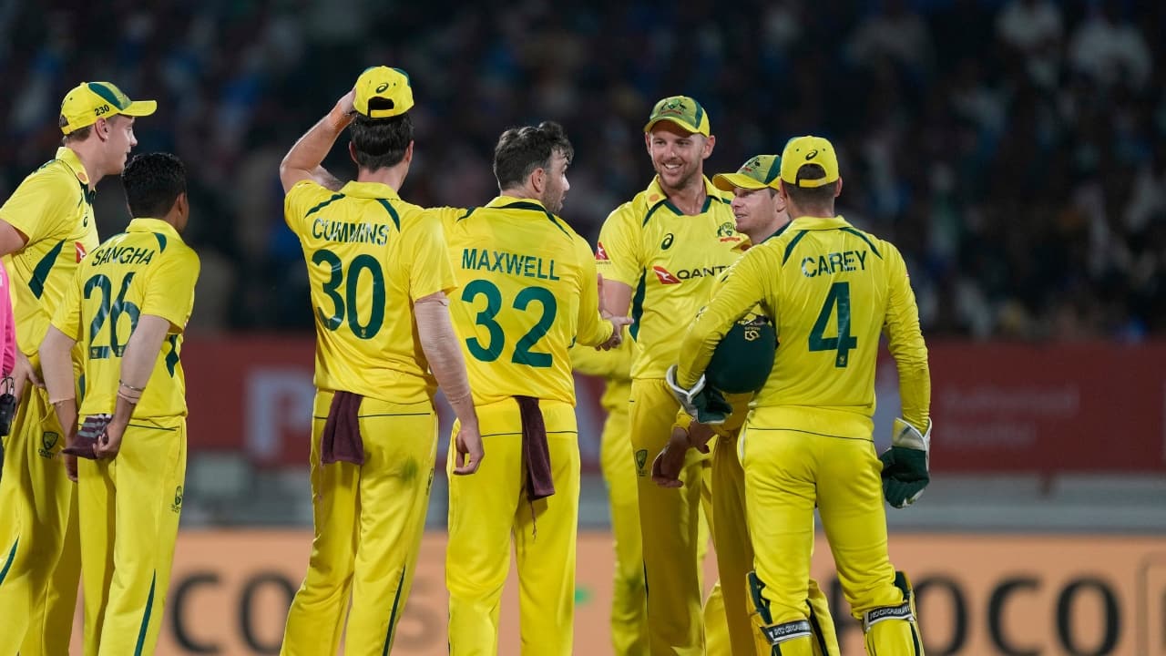 India won the first ODI in Mohali by five wickets and the second in Indore by 99 runs. Australia made five changes to its side from the previous game. Pat Cummins was back leading the team, with the fit-again duo of left-arm pacer Mitchell Starc and Maxwell included. (Image: AP)