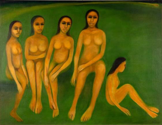 Untitled oil on canvas (1986) by Gogi Saroj Pal.