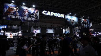 The Capcom booth at the Tokyo Game Show on Sept. 21.