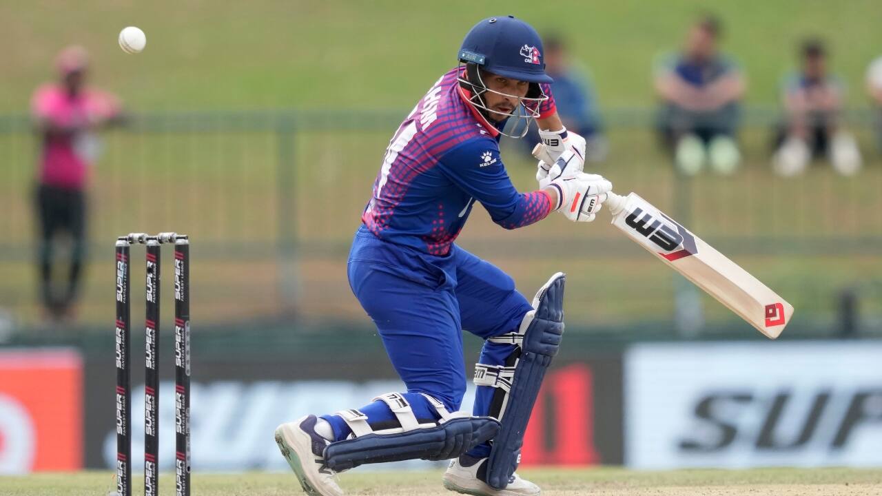 Shardul Thakur broke the stand in the last over of the batting powerplay when he found the outside edge of Bhurtel before Aasif took charge despite Jadeja picking up 3-40 that pushed back Nepal to 101-4 in the 22nd over. (Image: AP)