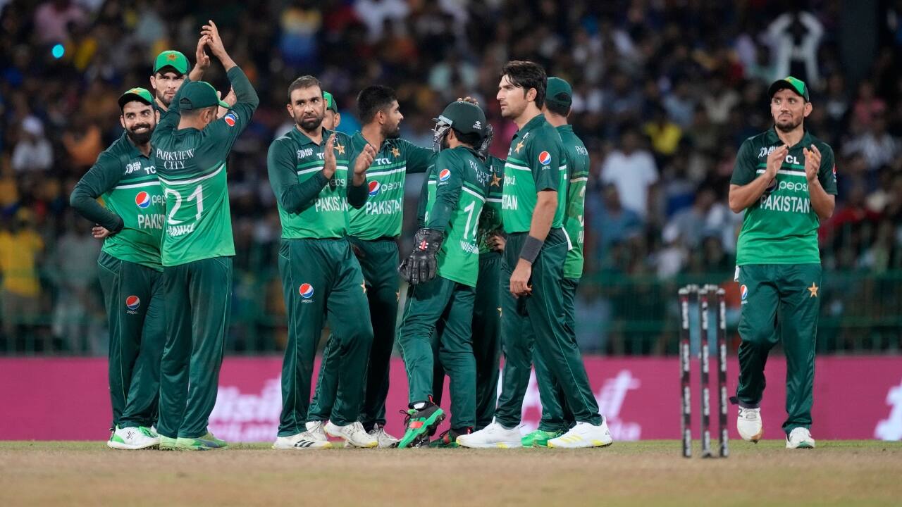 Off-spinner Iftikhar Ahmed picked up 3-50 and brought Pakistan back in the game when he had Samarawickrama stumped and Mendis was brilliantly snapped by diving Mohammad Haris at short cover as the ball ballooned off the leading edge. (Image: AP)