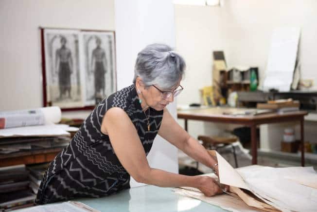 Artist Anupam Sud at work. 