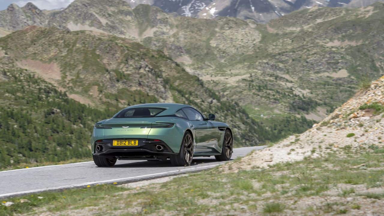 Powering the DB12 is a four-litre twin-turbocharged V8 engine. That’s right. No more V12. This Mercedes-AMG sourced powertrain, however, shouldn’t be looked down upon. Output figures have been measured at 680 hp of maximum power and 800 Nm of peak torque. Compared to the DB11 V12’s 630 hp and 700 Nm, the DB12 is almost 50 hp and 100 Nm more powerful. Then you have a bunch of new mechanicals as well. The eight-speed automatic transmission is mated to an electronic rear differential which powers the wheel with the most grip. (Image: Aston Martin)