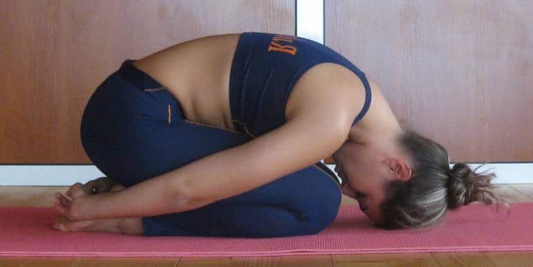 One of the yoga poses to lower hypertension is child's pose or Balasana. (Photo: Wikimedia Commons)