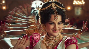 Kangana Ranaut in 'Chandramukhi 2', which has music by M.M. Keeravaani. (Screen grab/YouTube/SunTV)