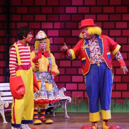 Clown boxing in the ring