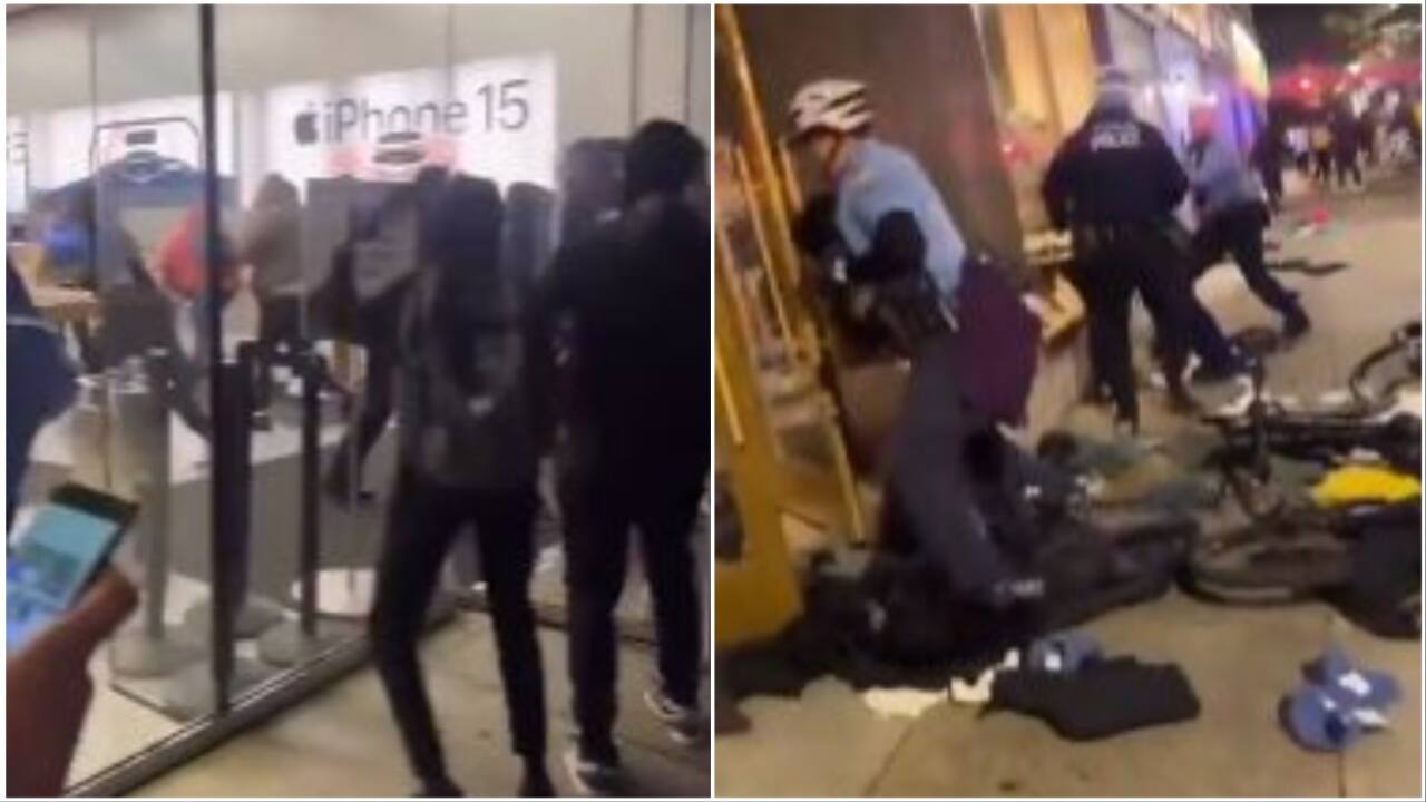 Masked teens steal iPhones, iPads from Apple store. Watch viral video