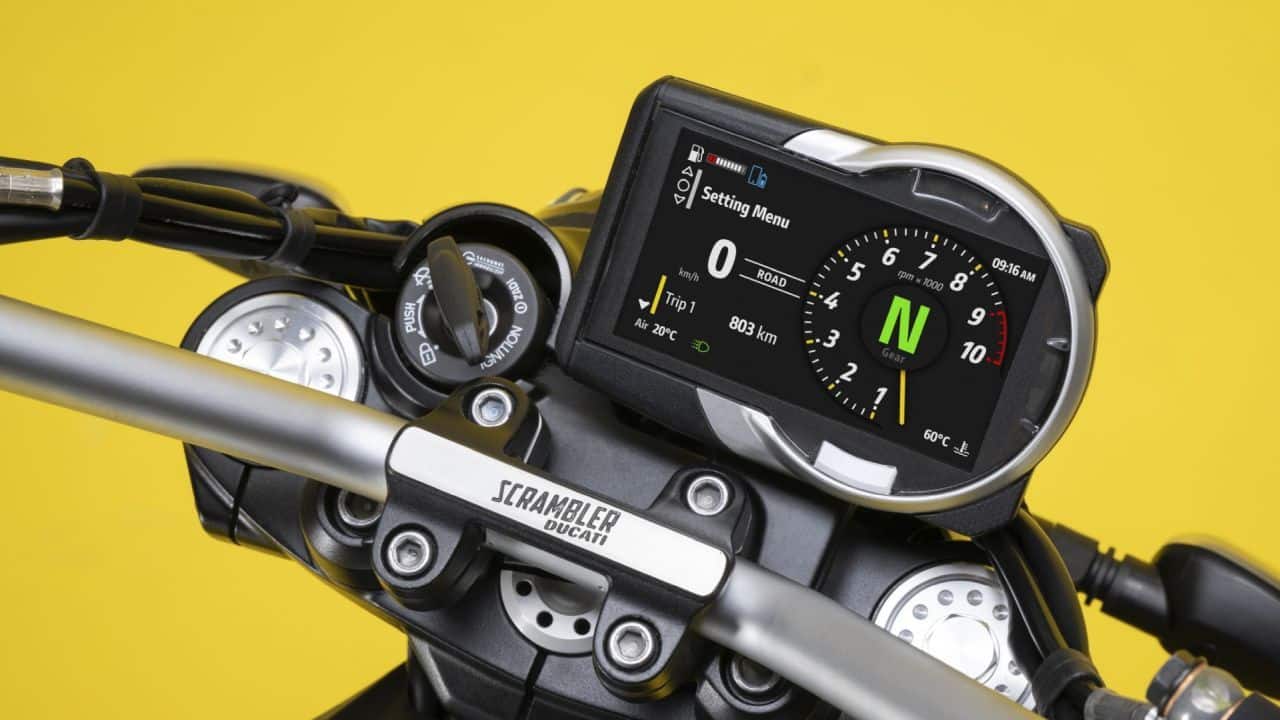 All three scramblers also get Ducati’s range of electronics. A 4.3-inch TFT dash now replaces the old-gen’s circular analogue model. There are two riding modes—Road and Wet—and an optional Bluetooth connectivity module can be installed. This will allow you to connect to the dash and display navigation options along with other notifications. Cornering ABS and traction control also come standard. LED lighting is also standard across all three bikes. (Image: Ducati India)