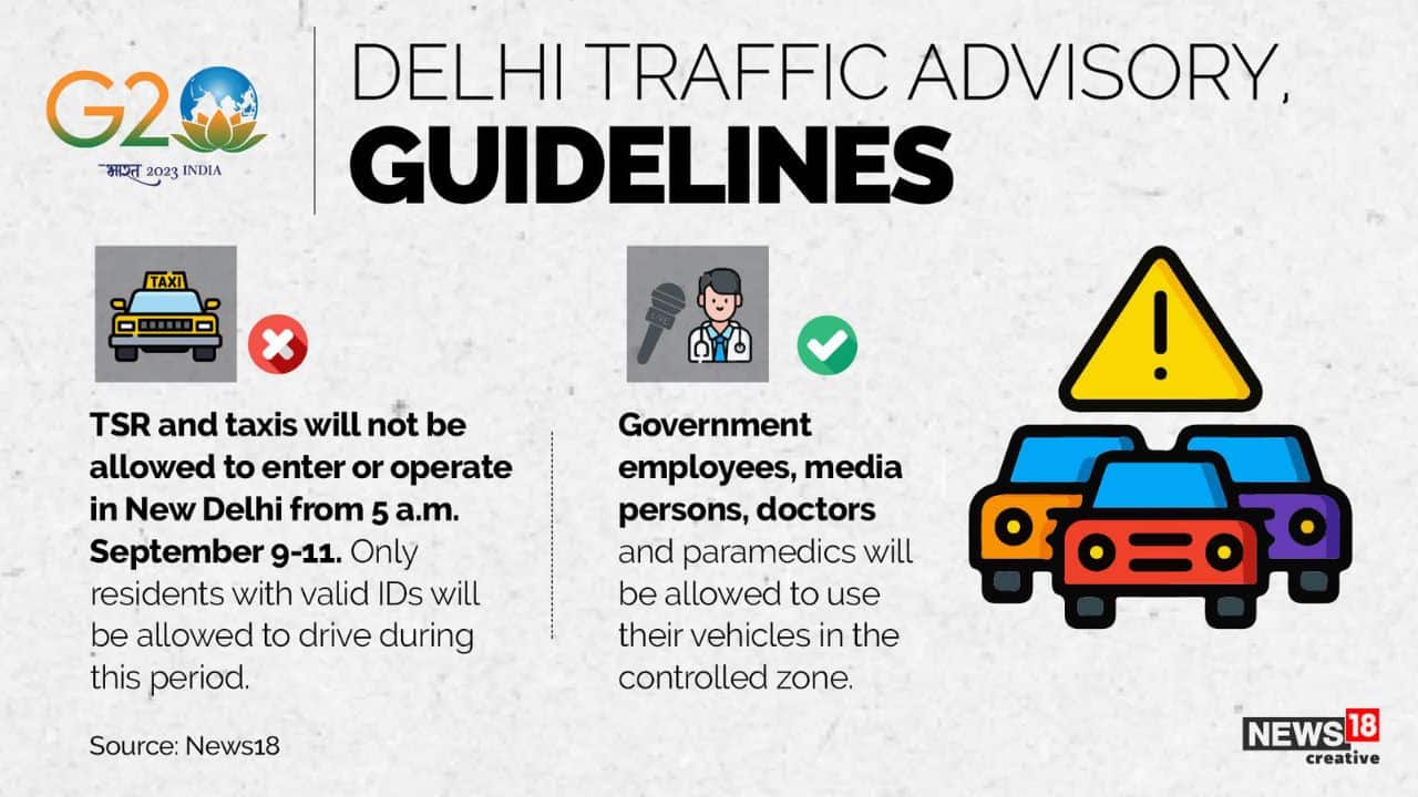 Delhi traffic advisory guidelines advice only people with valid IDs are allowed to drive during G20 Summit (Image: News 18)