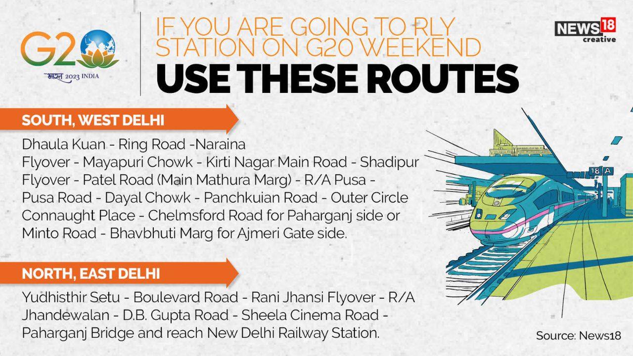 People are advised to use the following routes to go to railway station during G20 weekend (Image: News 18)