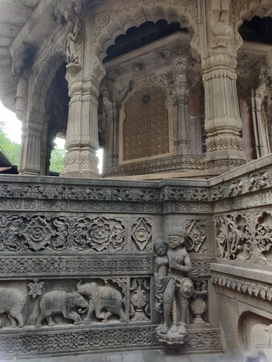 Carvings in a temple in Maheshwar, Madhya Pradesh