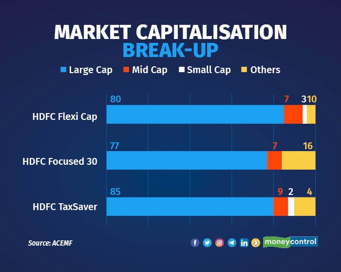 A market capitalisation wise break-up