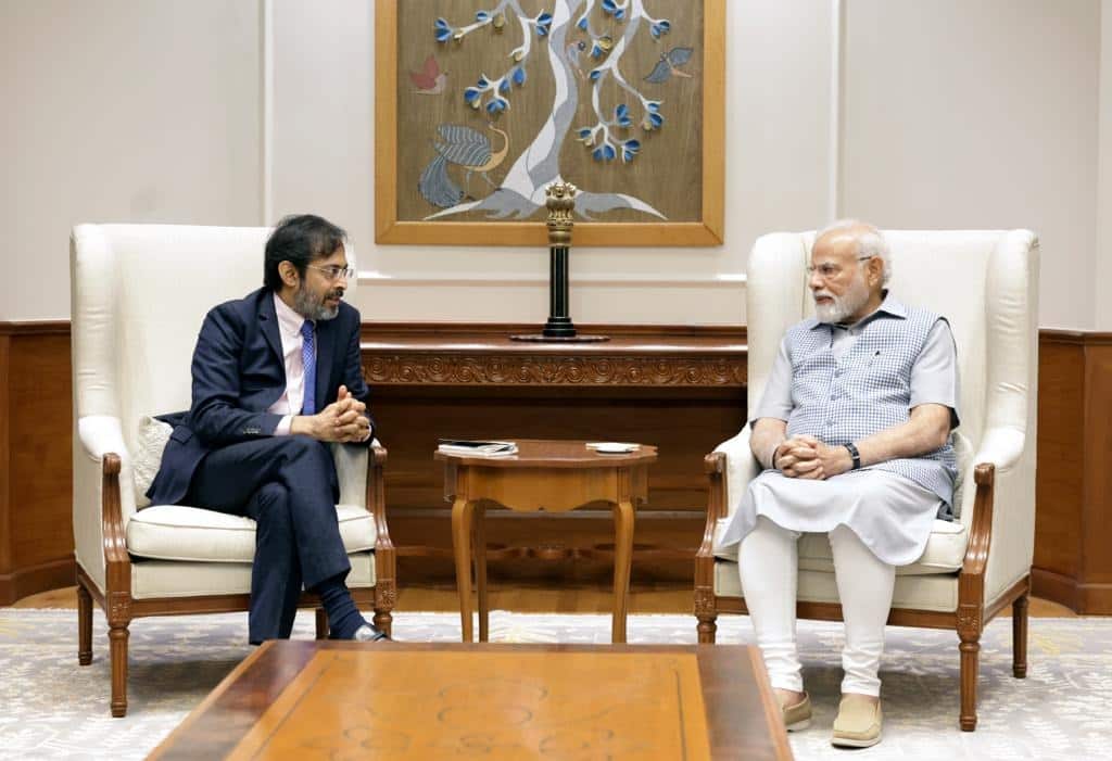 PM Modi in conversation with Network18's MD and Group Editor-in-Chief Rahul Joshi