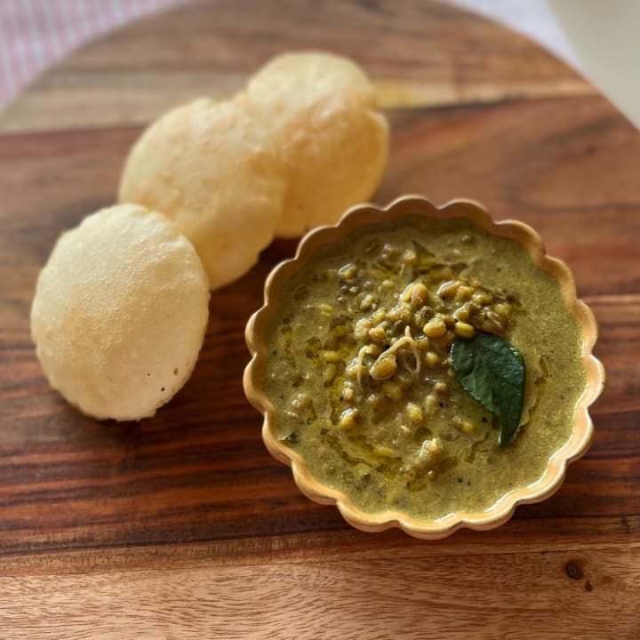 Panch Pale chi Bhaji, a vegetable dish made from five leafy greens.