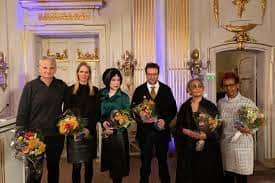 Arundhati Roy (second from right) at the Thought and Truth Under Pressure conference at The Swedish Academy in Sweden in March this year.