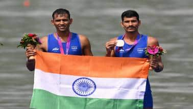 6. In the coxless pair event, rowers Babulal Yadav and Lekh Ram bagged a bronze with a time of 6:50.41 sec, finishing behind gold medallists Hong Kong, China (6:44.20 sec), and Uzbekistan 6:48.11.