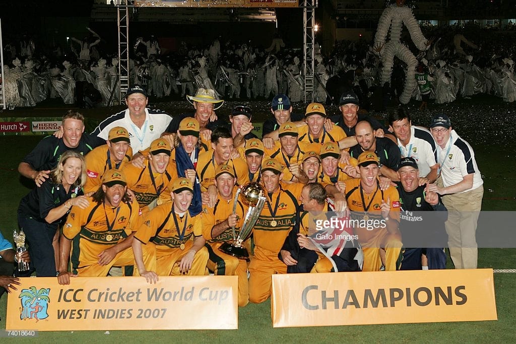 Ricky Ponting, leading the Australian cricket team, secured their third consecutive ODI World Cup championship in 2007. (Image: ICC)