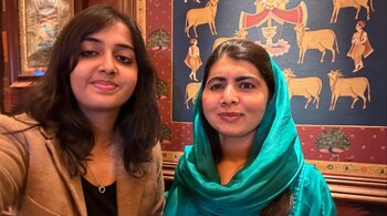 Mahnoor Cheema and Malala Yousafzai during their dinner in London earlier this week. (Image credit: Mahnoor Cheema/X)