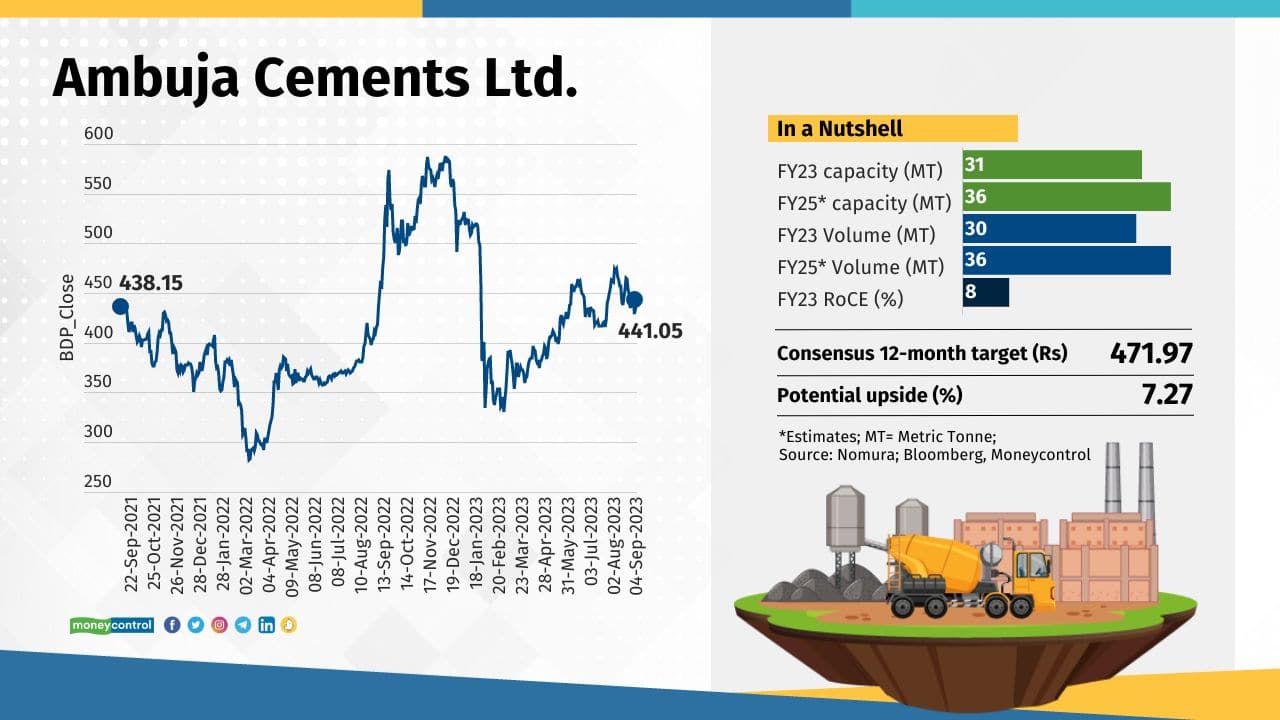 Ambuja Cements Ambuja Cements is one of the strongest cement players in the country both in terms of competitiveness and strength in the books with hardly any debt. It is also second most capital efficient. The Adani-owned stock is favoured by analysts, as 27 of them have a BUY call on Ambuja Cement while 10 have ‘hold’ rating.