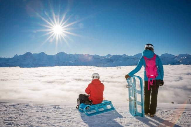 Toboggan, a kind of sledge, in Interlaken, Switzerland. (Photo: Interlaken Tourism)