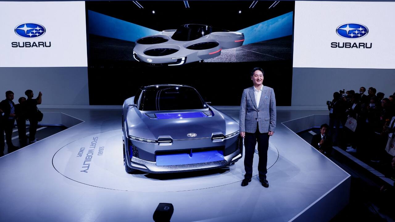 Subaru Has a Motorsports EV and Flying Car | Subaru unveiled a motorsports EV concept as well as a flying car it said has already taken to the skies in preliminary tests. The key is figuring out how people will adapt to them. “We believe air mobility will become a useful means of transportation in the future, but for that we need customers to appreciate how it might fit into their lifestyles,” CEO Atsushi Osaki told reporters. “That will take time.” (Image: Reuters)