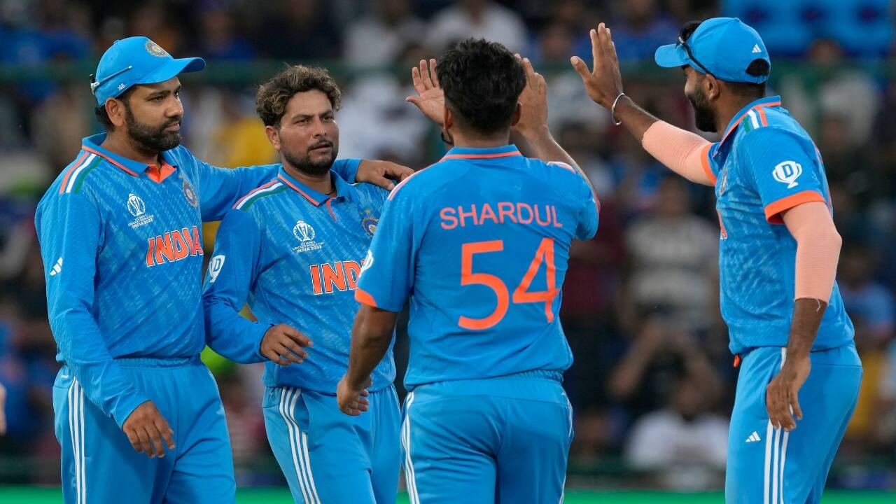 Wrist spinner Kuldeep Yadav bowled with great control, taking 1-40 in 10 overs. Pandya finished with 2-43 from seven overs, while Bumrah was India’s most successful bowler with 4-39. (Image: AP)