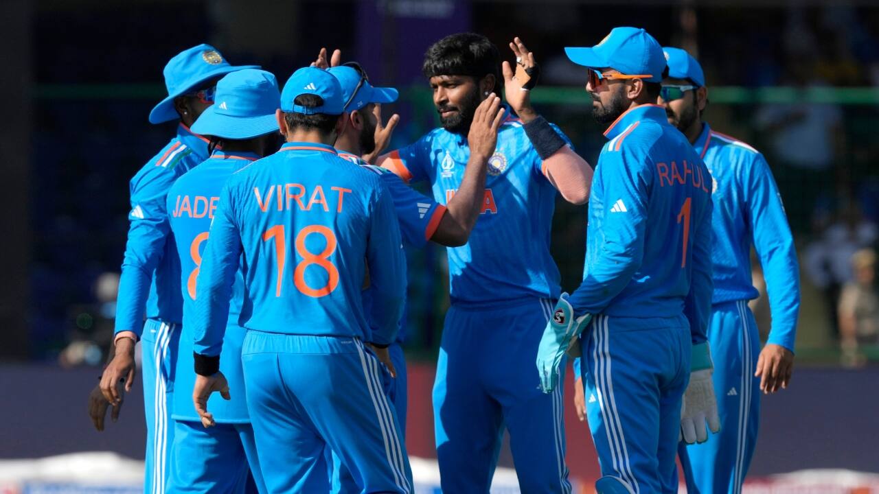 Pandya got the breakthrough when he bowled Azmatullah in the 35th over, while Yadav trapped Shahidi lbw in the 43rd. (Image: AP)