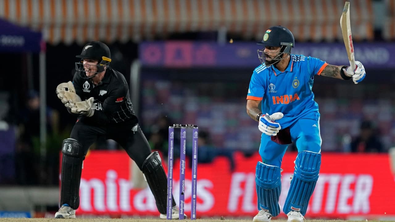 Kohli came close to tying the record for most ODI hundreds, held by countryman Sachin Tendulkar with 49. Kohli went for a six to get the record – and clinch the victory – but was caught near the boundary. He now has 69 ODI half-centuries. (Image: AP)