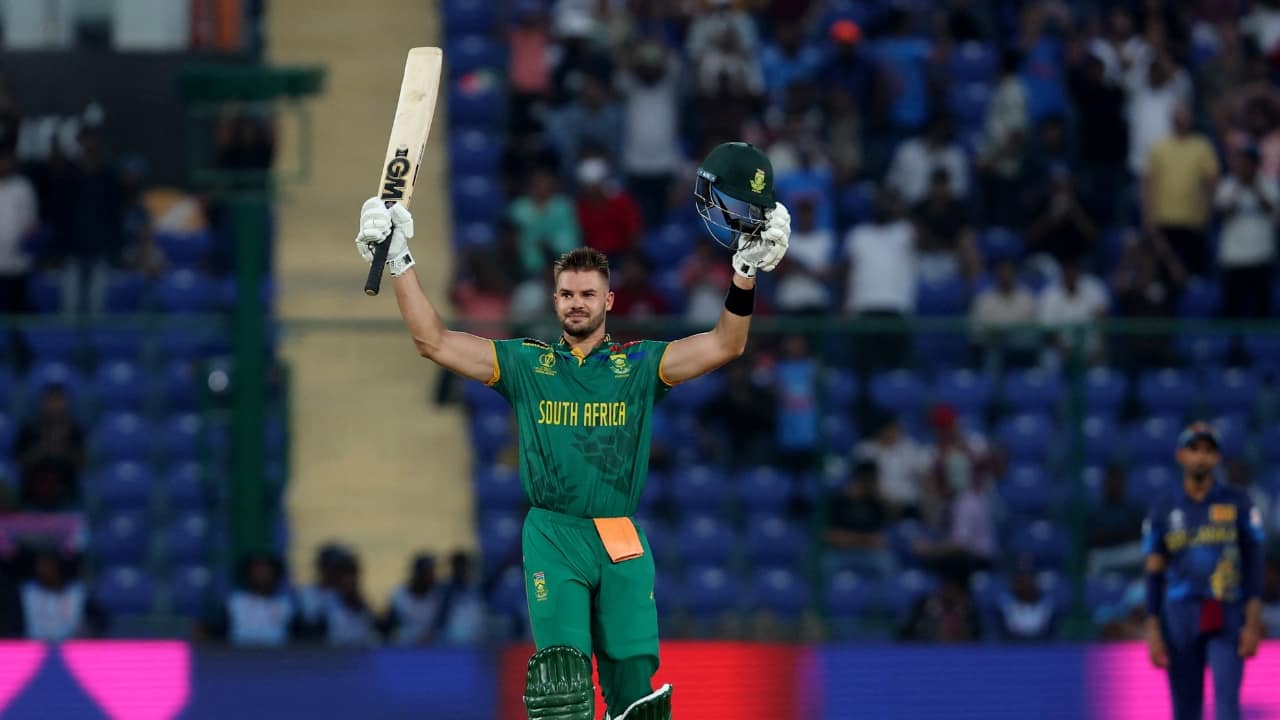 Rank 2 | Aiden Markram | South African batsman Aiden Markram scored the previous record for the fastest hundred in ODI World Cup scoring his century in 49 balls. Markram scored 106 runs off 56 balls against Sri Lanka, including fourteen boundaries and three sixes, in the current tournament at the Arun Jaitley Stadium. (Image: Reuters)